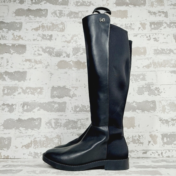 AEROSOLES Shoes - New Aerosoles Trapani Black Faux Leather Knee High Boots V402